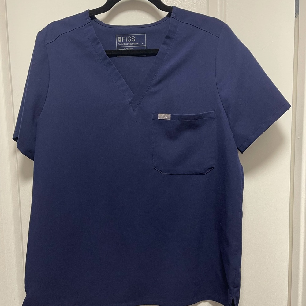 Figs Catarina women’s scrub top, navy blue, large